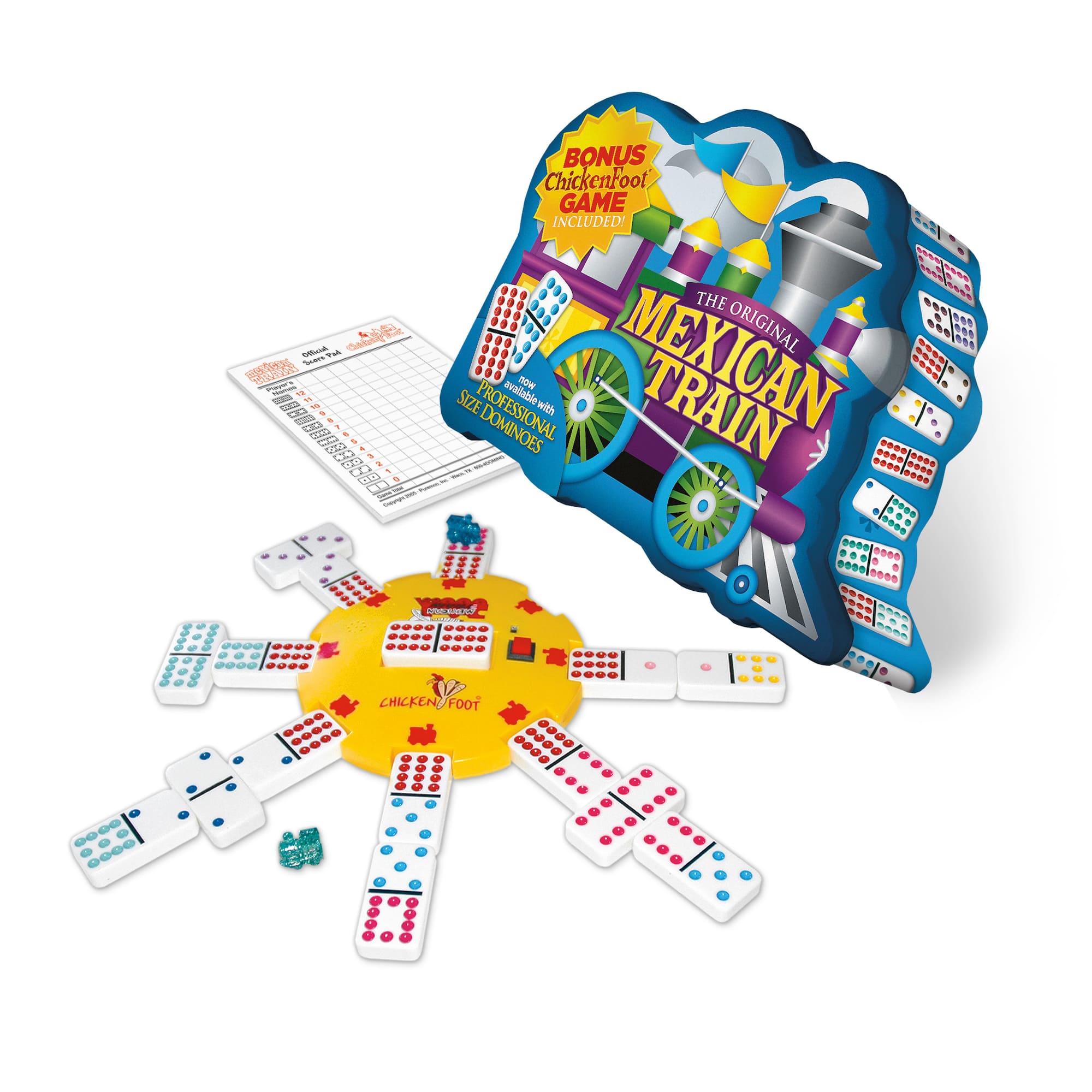 Puremco Mexican Train Deluxe Traditional Double 12 Dotted Domino Set